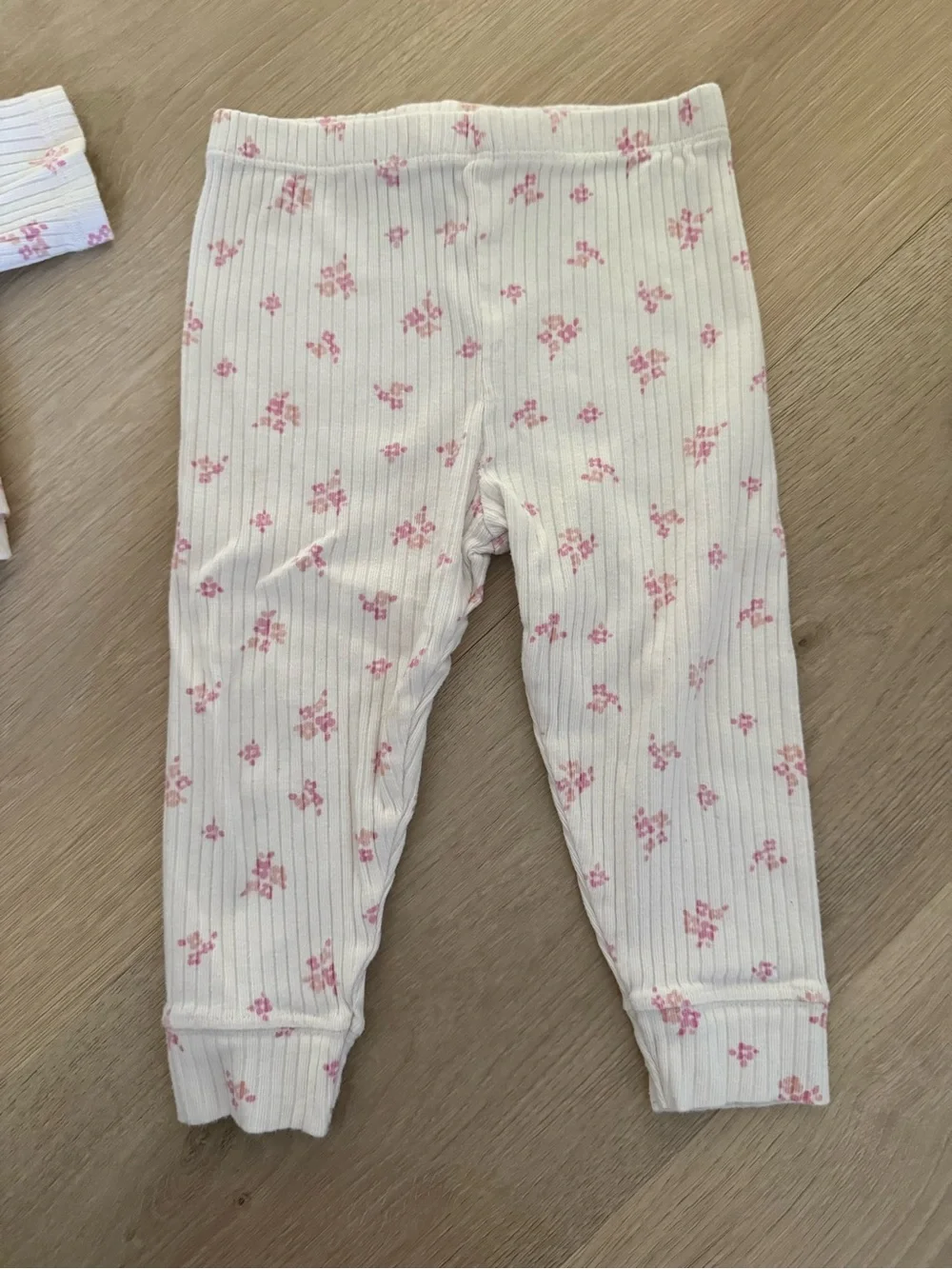 Cloud Island 100% Cotton ribbed pajama set with floral print